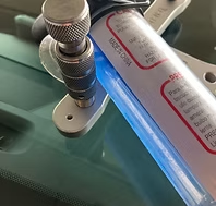 UV light curing a windshield resin repair